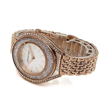 スワロフスキー 腕時計 Crystalline Aura ローズゴールド 稼働中 Crystalline aura watch, Swiss Made, Metal bracelet, Rose